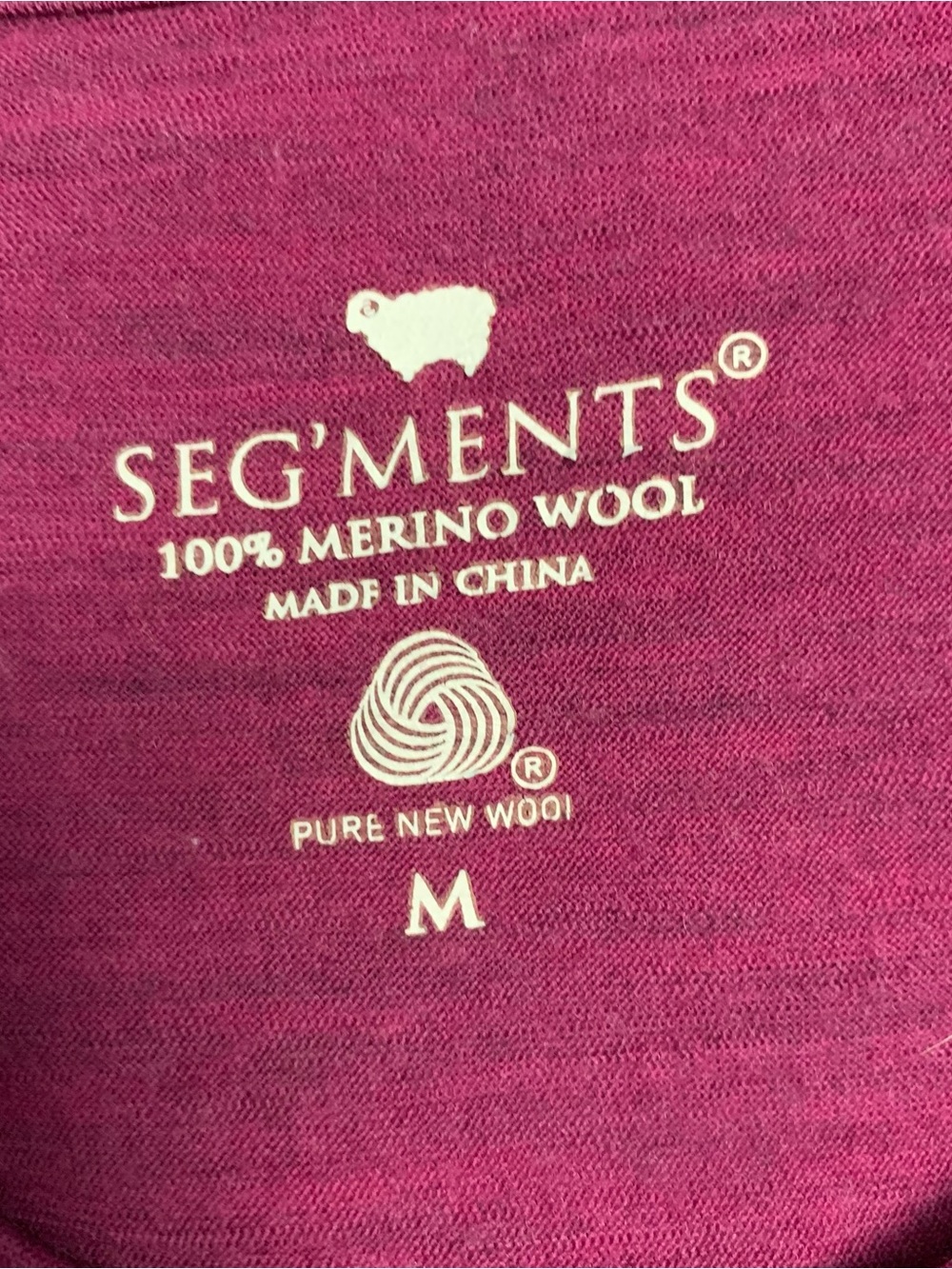Segments Tee Top Womens M Merino Wool Base Layer Print Long Sleeve Crew Magenta - Picture 14 of 16